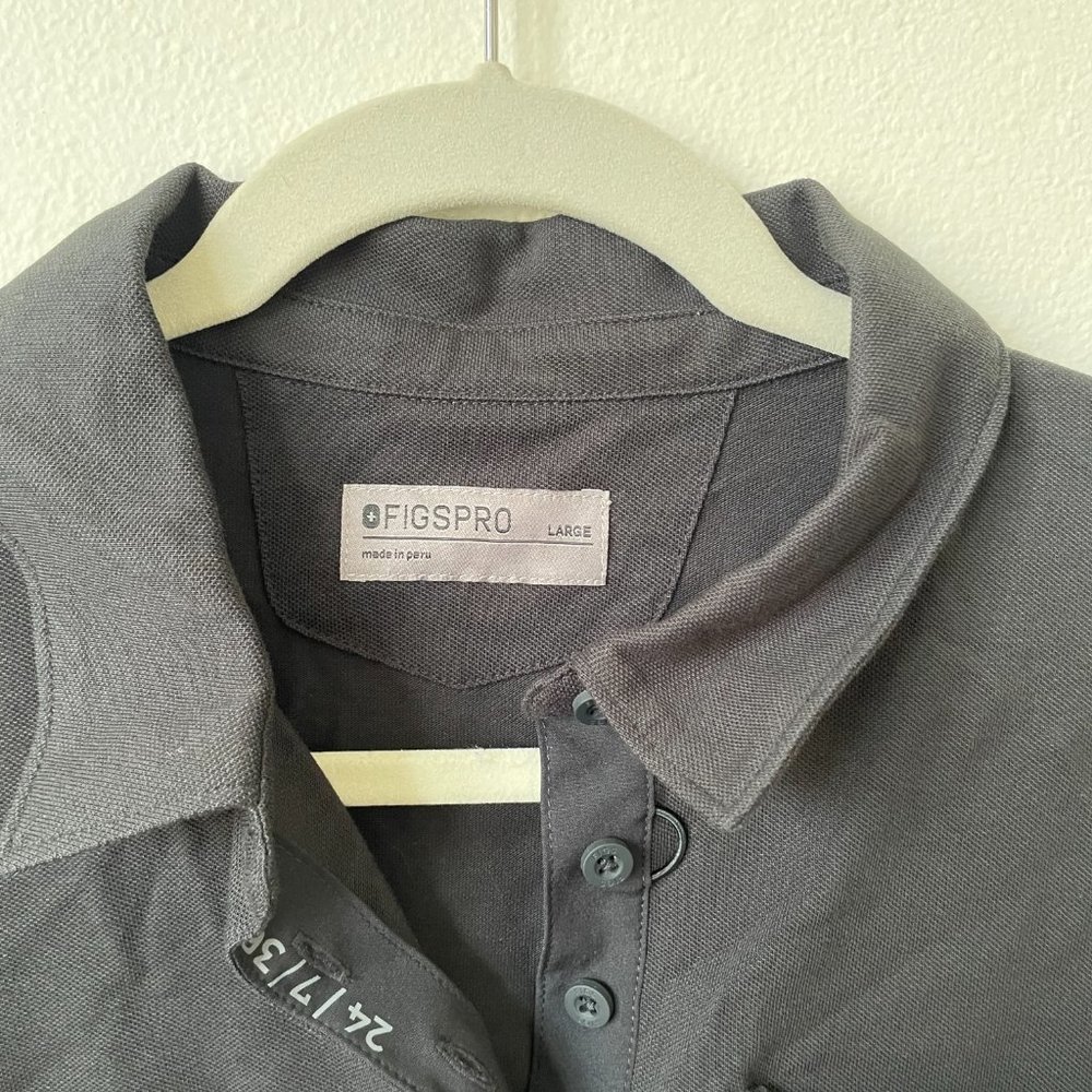 FigsPro Black Polo Shirt, size Large - Picture 2 of 4
